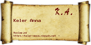 Keler Anna névjegykártya