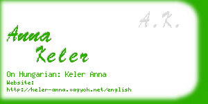 anna keler business card